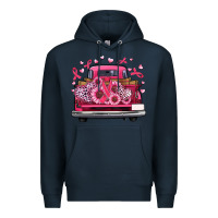 Navy breast cancer farm truck Premium Hoodie - Artiststas