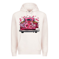 Pale Pink breast cancer farm truck Premium Hoodie - Artiststas