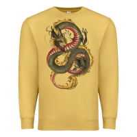 Antique Gold green and yellow dragon Premium Sweatshirt - RanaPortraitStore