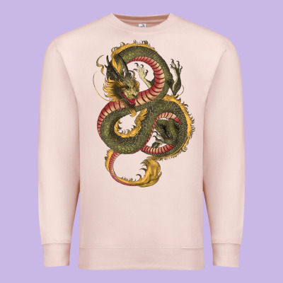 Premium Sweatshirt green and yellow dragon