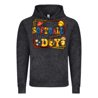 Vintage Black its a softball kinda day Vintage Hoodie - AdoDesignShop