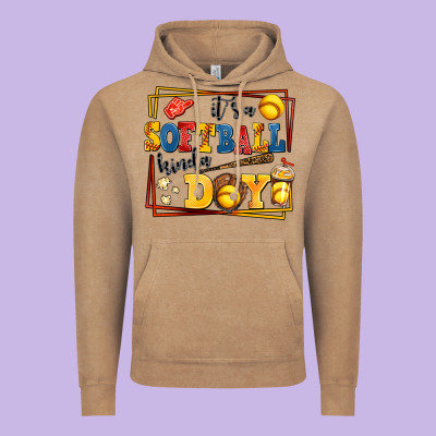 Its A Softball Kinda Day Vintage Hoodie Designed By Adodesignshop