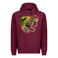 Burgundy bat halloween patch Premium Hoodie - BundleAndBundleShop