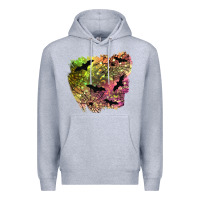 Heather Grey bat halloween patch Premium Hoodie - BundleAndBundleShop