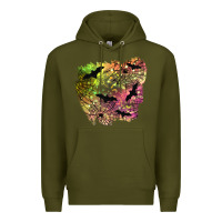 Army Green bat halloween patch Premium Hoodie - BundleAndBundleShop