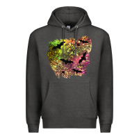 Charcoal Heather bat halloween patch Premium Hoodie - BundleAndBundleShop