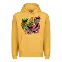 Mustard bat halloween patch Premium Hoodie - BundleAndBundleShop