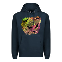 Navy bat halloween patch Premium Hoodie - BundleAndBundleShop