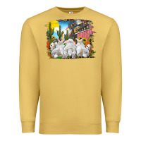 Antique Gold easter farm with bunnies Premium Sweatshirt - RanaPortraitStore
