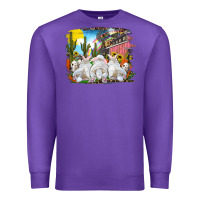 Purple easter farm with bunnies Premium Sweatshirt - RanaPortraitStore