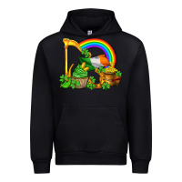 Black st patricks day  rainbow shamrocks Urban Hoodie - AdoDesignShop