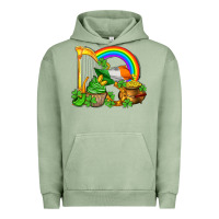 Pigment Oil Green st patricks day  rainbow shamrocks Urban Hoodie - AdoDesignShop