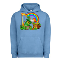 Pigment Pebble Blue st patricks day  rainbow shamrocks Urban Hoodie - AdoDesignShop