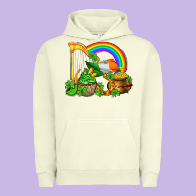 St Patricks Day  Rainbow Shamrocks Urban Hoodie Designed By Adodesignshop