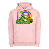 Pigment Salmon st patricks day  rainbow shamrocks Urban Hoodie - AdoDesignShop
