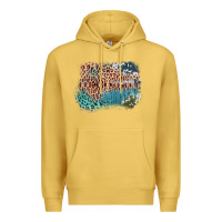 Antique Gold Leopard Wood Cowhide Pattern Mixed Western Frame Premium Hoodie - Bettercallsaul
