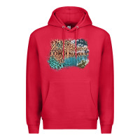 Cardinal Leopard Wood Cowhide Pattern Mixed Western Frame Premium Hoodie - Bettercallsaul
