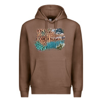 Chestnut Leopard Wood Cowhide Pattern Mixed Western Frame Premium Hoodie - Bettercallsaul