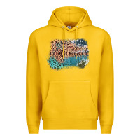 Lemon Leopard Wood Cowhide Pattern Mixed Western Frame Premium Hoodie - Bettercallsaul