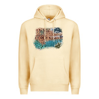 Pina Colada Leopard Wood Cowhide Pattern Mixed Western Frame Premium Hoodie - Bettercallsaul