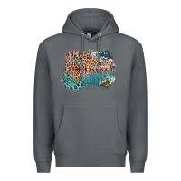Rock Leopard Wood Cowhide Pattern Mixed Western Frame Premium Hoodie - Bettercallsaul
