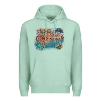 Seafoam Leopard Wood Cowhide Pattern Mixed Western Frame Premium Hoodie - Bettercallsaul