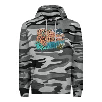Slate Camo Leopard Wood Cowhide Pattern Mixed Western Frame Premium Hoodie - Bettercallsaul