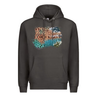 Smoke Leopard Wood Cowhide Pattern Mixed Western Frame Premium Hoodie - Bettercallsaul