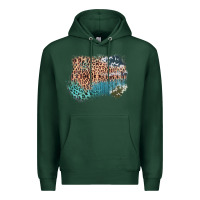 Sports Green Leopard Wood Cowhide Pattern Mixed Western Frame Premium Hoodie - Bettercallsaul