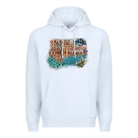 White Leopard Wood Cowhide Pattern Mixed Western Frame Premium Hoodie - Bettercallsaul