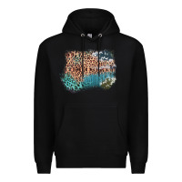 Black Leopard Wood Cowhide Pattern Mixed Western Frame Premium Hoodie - Bettercallsaul