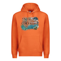 Carrot Leopard Wood Cowhide Pattern Mixed Western Frame Premium Hoodie - Bettercallsaul