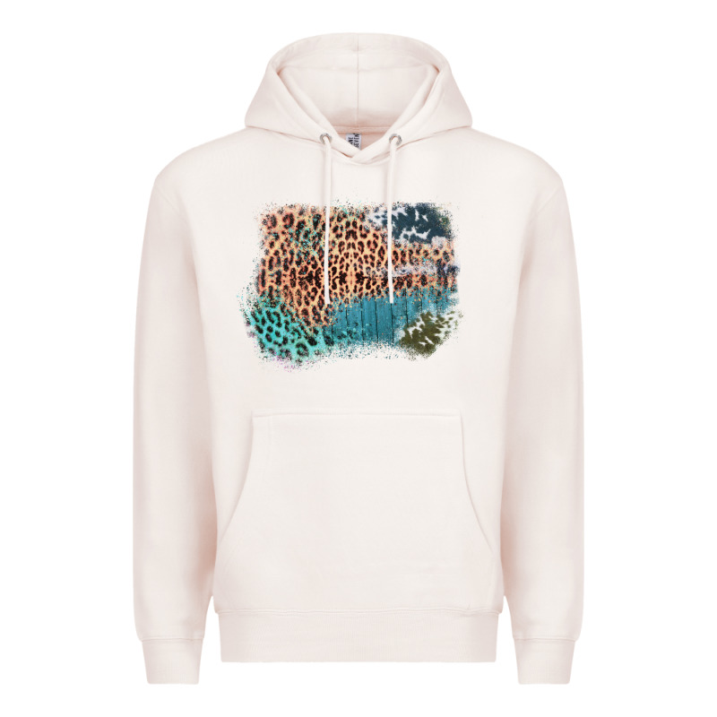 Leopard Wood Cowhide Pattern Mixed Western Frame Premium Hoodie by Bettercallsaul | Teevron