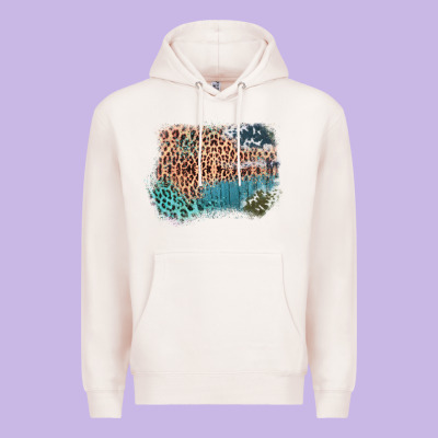 Leopard Wood Cowhide Pattern Mixed Western Frame Premium Hoodie Designed By Bettercallsaul
