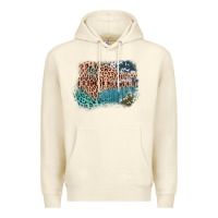 Sandshell Leopard Wood Cowhide Pattern Mixed Western Frame Premium Hoodie - Bettercallsaul