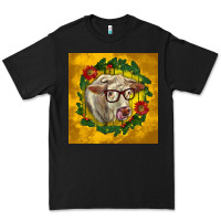 Black christmas charolais cow face Premium Tee - LillyAllenDesigns