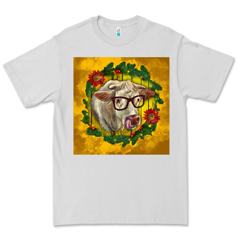 Christmas Charolais Cow Face Premium Tee by LillyAllenDesigns | Teevron