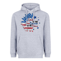 Heather Grey land of the free because of the brave Heavyweight Hoodie - MaliasSmallBusiness