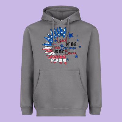 Heavyweight Hoodie land of the free because of the brave