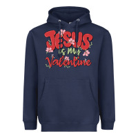 Navy jesus is my valentine Heavyweight Hoodie - MaliasSmallBusiness