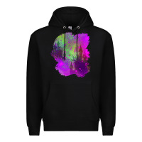 Black castle halloween patch Premium Hoodie - BundleAndBundleShop