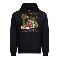 Small Town Christmas With Barn And Cactus Urban Hoodie | Teevron