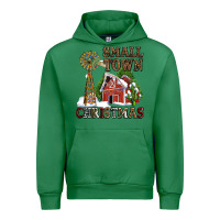Emerald small town christmas with barn and cactus Urban Hoodie - AdoDesignShop