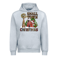 Heather Grey small town christmas with barn and cactus Urban Hoodie - AdoDesignShop