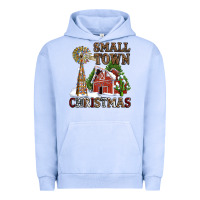 Pigment Grape Ice small town christmas with barn and cactus Urban Hoodie - AdoDesignShop