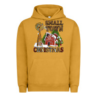 Pigment Peanut Butter small town christmas with barn and cactus Urban Hoodie - AdoDesignShop