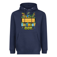 Navy customized dinosaur birthday boy Heavyweight Hoodie - MaliasSmallBusiness