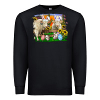 Black easter farm cows bunny ears and eggs Premium Sweatshirt - RanaPortraitStore