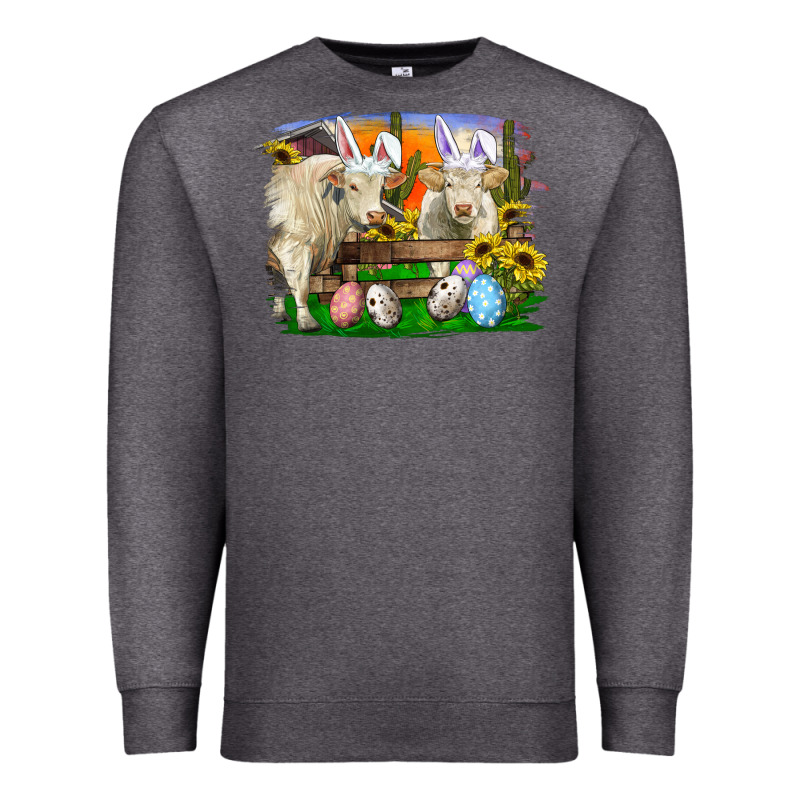 Easter Farm Cows Bunny Ears And Eggs Premium Sweatshirt by RanaPortraitStore | Teevron