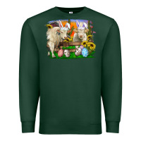Sports Green easter farm cows bunny ears and eggs Premium Sweatshirt - RanaPortraitStore